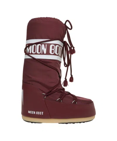 MOON BOOT HIGH-INSULATED BURGUNDY NYLON BOOTS