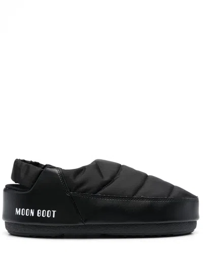 Moon Boot High Luxury Nylon Band Sandals In Black