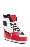 Moon Boot Woman Ankle Boots Red Size 6-7 Textile Fibers In White/red/black