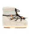 Moon Boot Icon Low Embellished Faux-fur And Suede-trimmed Shell Snow Boots In Nude