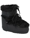 Moon Boot Iconic Faux Fur Ankle Boots With Lace-up Detail In Black