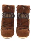 Moon Boot Faux Fur Flat Sole High Ankle Boots In Brown
