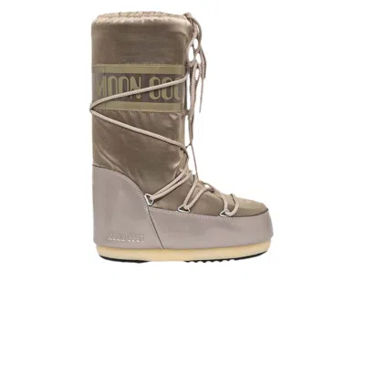 Pre-owned Moon Boot Icon Boot 'glance Platinum' | Silver | Men's Size 40