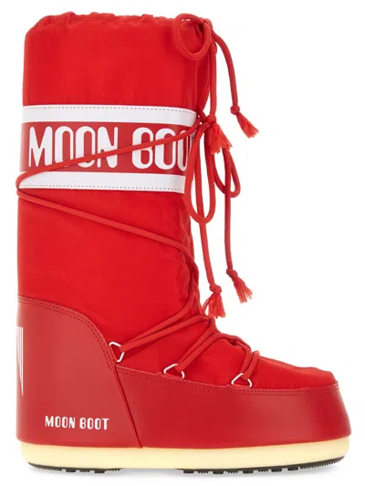 Moon Boot Women's Icon Nylon Cold Weather Boots In Red