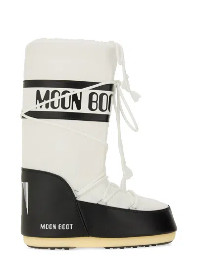Moon Boot Two-tone Nylon And Synthetic Leather Icon Boots In Multi
