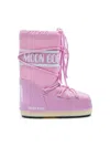 Moon Boot Mb Icon Low Glitter Woman Ankle Boots Pink Size 8-9.5 Plastic In Pink