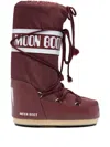 Moon Boot Icon High-top Snow Boots In Nylon In Burgundy