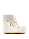 Moon Boot Woman Ankle Boots Ivory Size 10-11.5 Textile Fibers In Neutral