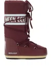 Moon Boot Icon High-top Snow Boots In Nylon In Burgundy