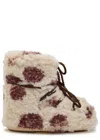 Moon Boot Icon Low Cow Print Curly Boots In Yellow