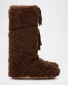 Moon Boot Icon Curly Extra Knee-high Snow Boots In Brown