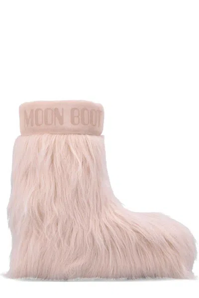 Moon Boot Icon Embroidered Boots In Rosa