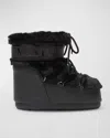 Moon Boot Women's Icon Low Faux Fur Ankle Boots Black In Black