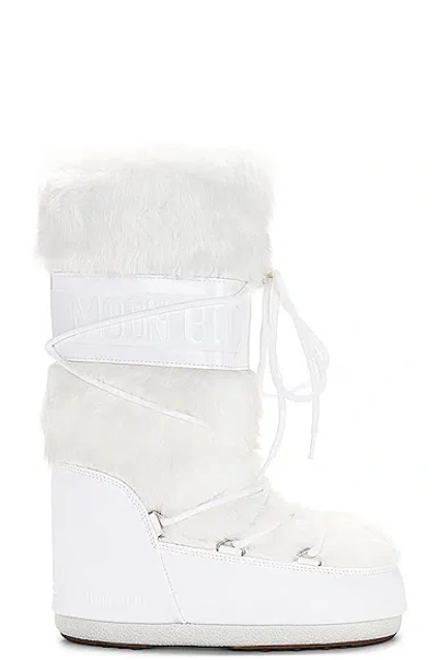 Moon Boot Icon Faux Fur Boot In Optical White