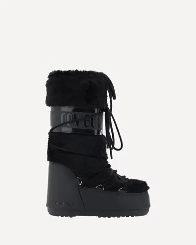 Moon Boot Icon Faux Fur Boots In Black
