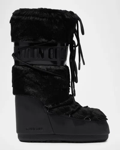 Moon Boot Icon Faux Fur Knee-high Snow Boots In Multi
