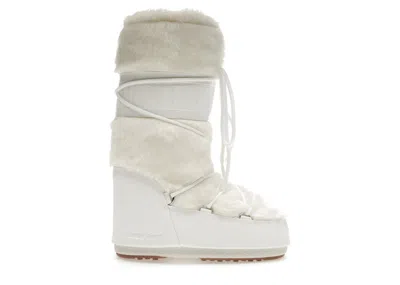 Pre-owned Moon Boot Icon Fauxfur Boot Sneakers In White