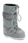Moon Boot Woman Boot Grey Size 8-9.5 Textile Fibers