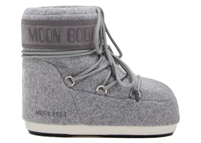 Pre-owned Moon Boot Icon Felt Low Boot Sneakers In Grey In Gray