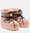Moon Boot Pink Eco Fur Icon Low Ankle Boots In Pink