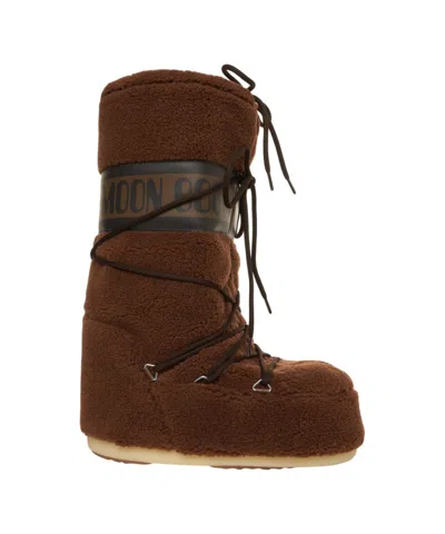 Moon Boot Icon Fleece Boots In Brown