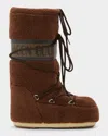 Moon Boot Icon Fleece Knee-high Snow Boots In Brown