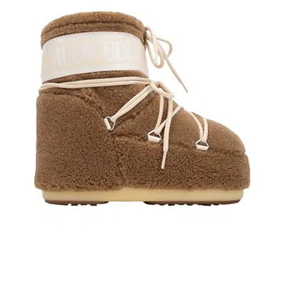 Pre-owned Moon Boot Icon Fleece Low Boot 'camel' | Brown | Men's Size 37.5