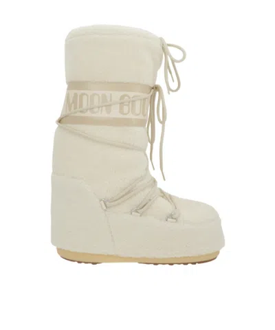 Moon Boot Icon Fleece Snow Boots In Neutral