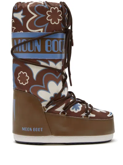 MOON BOOT ICON STIEFEL MIT BLUMEN-PRINT