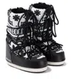 Moon Boot Icon Floral Snow Boots In Black