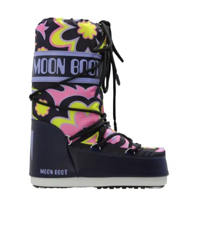 MOON BOOT ICON FLOWER PRINT PADDED BOOTS