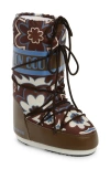 Moon Boot ® Icon Flower Water Repellent Boot In Brown/elephant Grey