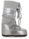 Moon Boot Icon Glace Satin Mid-calf Boots In Silver