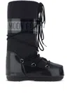 Moon Boot Icon Glance Satin Lace-up Snow Boots In Black