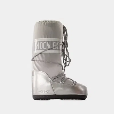 Moon Boot Icon Glance Satin Boot In Transparent