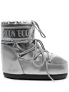Moon Boot Icon Low Glance Shell And Pvc Snow Boots In Grey