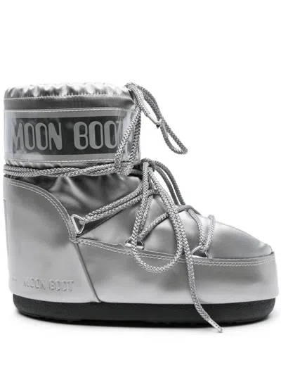 Moon Boot Icon Low Glance Shell And Pvc Snow Boots In Grey