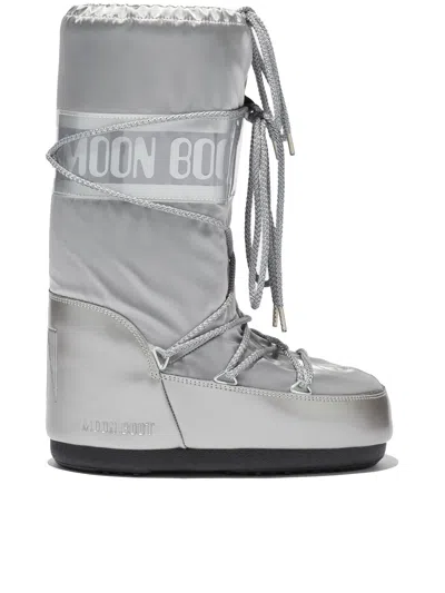 Moon Boot Icon Glance Metallic Boots In Gray