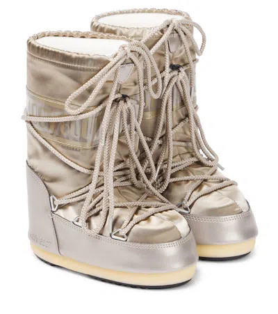 Moon Boot Kids' Icon Glance Ankle Snow Boots In Dark Gold