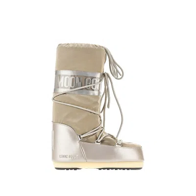 Moon Boot 'icon Glance' Nylon Boots In Gold