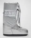 Moon Boot Icon Glance Metallic Shell And Pvc Snow Boots In Silver