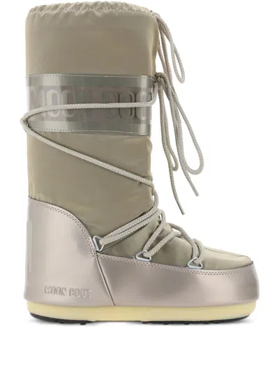MOON BOOT MOON BOOT ICON GLANCE PLATINUM SATIN BOOTS