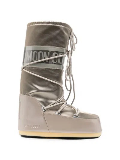 Moon Boot Icon Glance Satin Boots In Gold