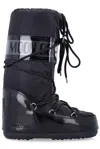 Moon Boot Icon Glance Satin Lace-up Snow Boots In Black