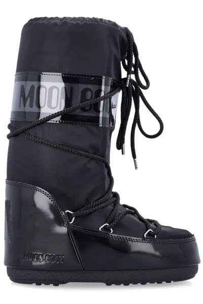 MOON BOOT ICON GLANCE SATIN LACE-UP SNOW BOOTS