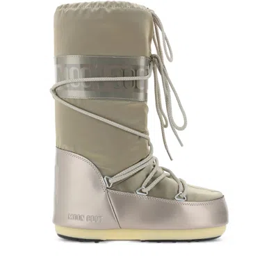 Moon Boot Icon Glance Satin Snow Boots In Grey