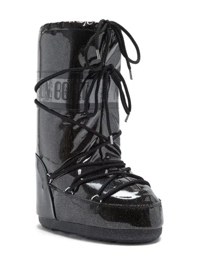 Moon Boot Kids' Icon Glitter Lace-up Boots In Black