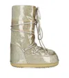 Moon Boot Gold Kids's Icon Glitter-embellished Woven Snow Boots Eur 31 / 12.5 Uk In Gold