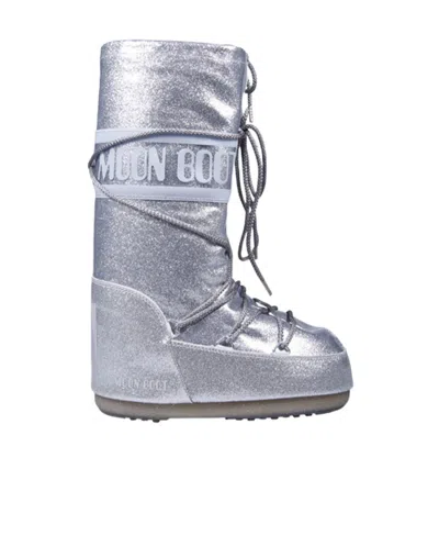 Moon Boot Icon Glitter Snow Boots In White
