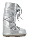Moon Boot Metallic Lace-up Winter Boot In Gray